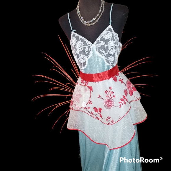 Vintage crisp chiffon Apron NWOT! C100 - Picture 6 of 6